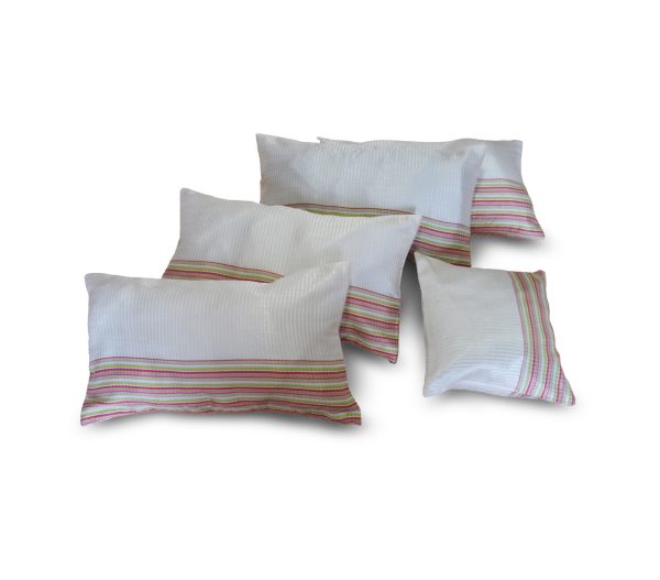 Комплект декоративних подушок Lumelle Line 40х22см 4шт 22х22см 1шт салатовий з молочним (п_0305)