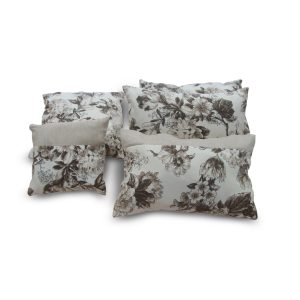 Комплект декоративних подушок Lumelle Rose  36х23см 3шт 30х30см 1шт 20х20см 1шт молочні з бежевим (п_0344)