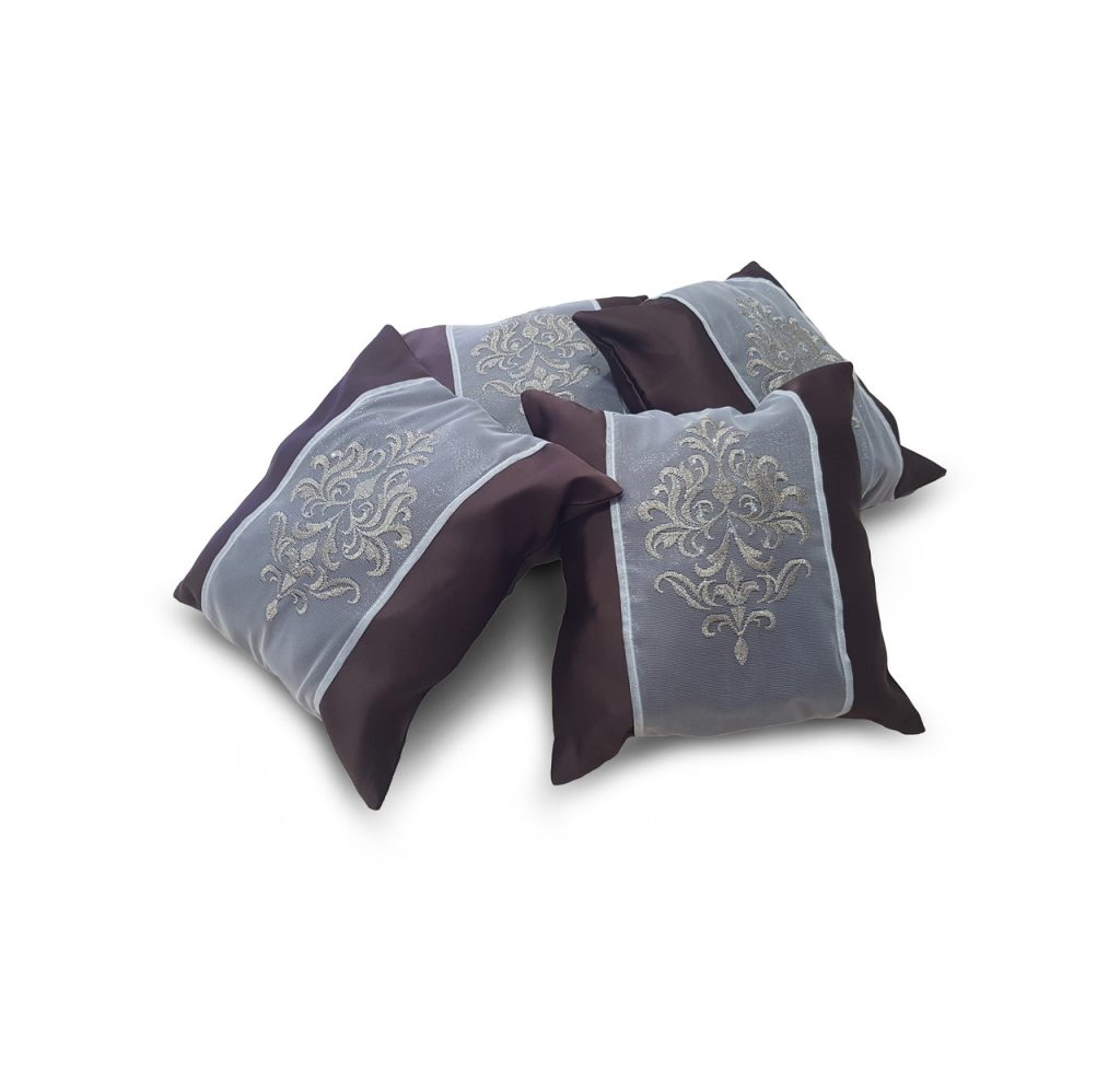 Комплект декоративних подушок Lumelle Damask 30х30см 4шт венге (п_0351)