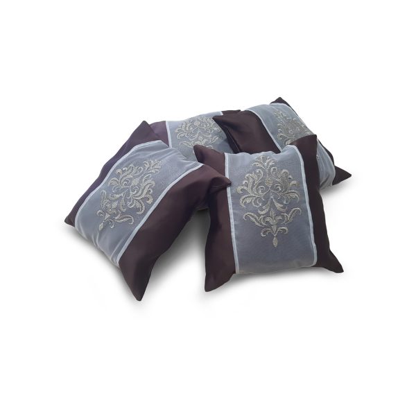 Комплект декоративних подушок Lumelle Damask 30х30см 4шт венге (п_0351)