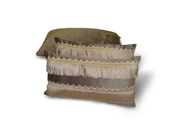 Комплект декоративних подушок Lumelle Hand Made оксамит 60х30см 1шт 48х25см 2шт сірі 3шт (п_0375)