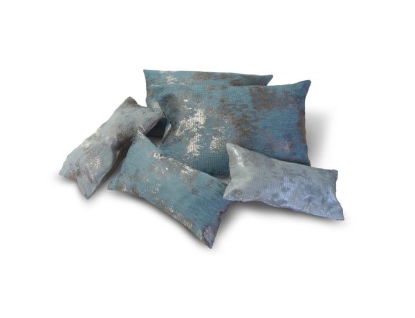 Комплект декоративних подушок Lumelle Abstract 44х30см 2шт 15х30см 3шт бежеві з блакитним (п_0383)
