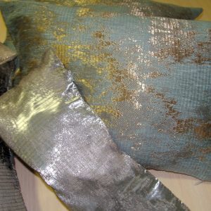 Комплект декоративних подушок Lumelle Abstract 44х30см 2шт 15х30см 3шт бежеві з блакитним (п_0383)