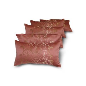 Комплект декоративних подушок Lumelle Damask 35х20см 5шт рожеві з золотом (п_0414)