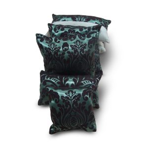 Комплект декоративних подушок Lumelle Damask 6шт бірюзові з чорним (п_0419)