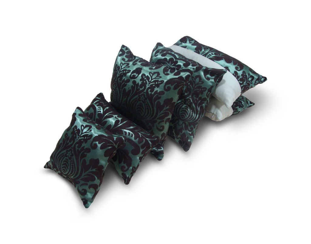 Комплект декоративних подушок Lumelle Damask 6шт бірюзові з чорним (п_0419)