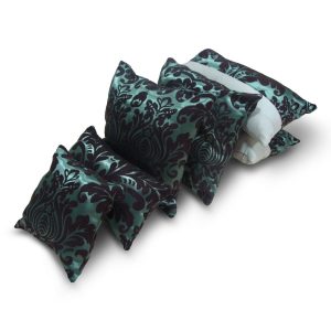 Комплект декоративних подушок Lumelle Damask 6шт бірюзові з чорним (п_0419)