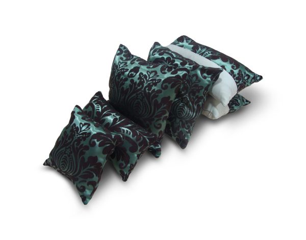 Комплект декоративних подушок Lumelle Damask 6шт бірюзові з чорним (п_0419)