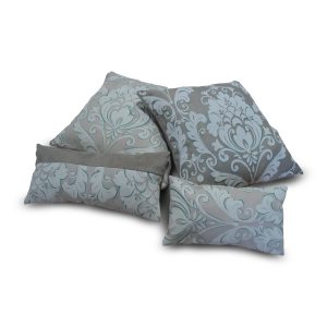 Комплект декоративних подушок Lumelle Damask 40х40см 2шт 40х18см 1шт 30х18 см 1шт сірі з бежевим (п_0439)