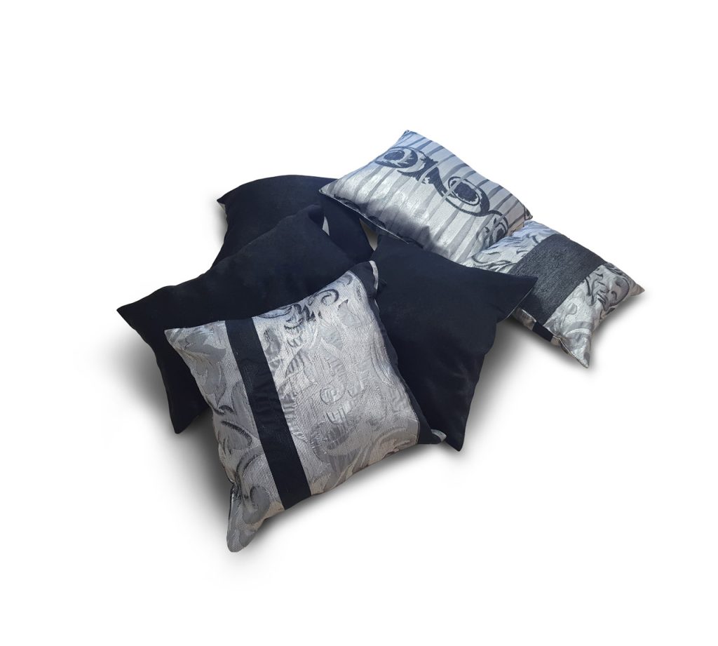 Комплект декоративних подушок Lumelle Ornament 6шт чорні зі сріблястим (п_0447)