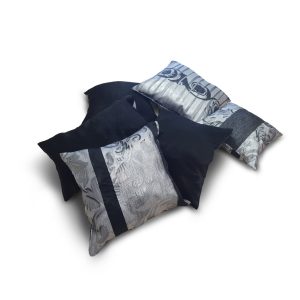 Комплект декоративних подушок Lumelle Ornament 6шт чорні зі сріблястим (п_0447)