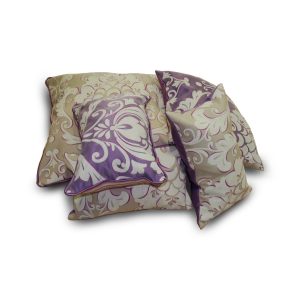 Комплект декоративних подушок Lumelle Damask 30х30см 1шт 42х42 1шт 30х18см 3шт Фіолетові та Пісочні (п_0458)