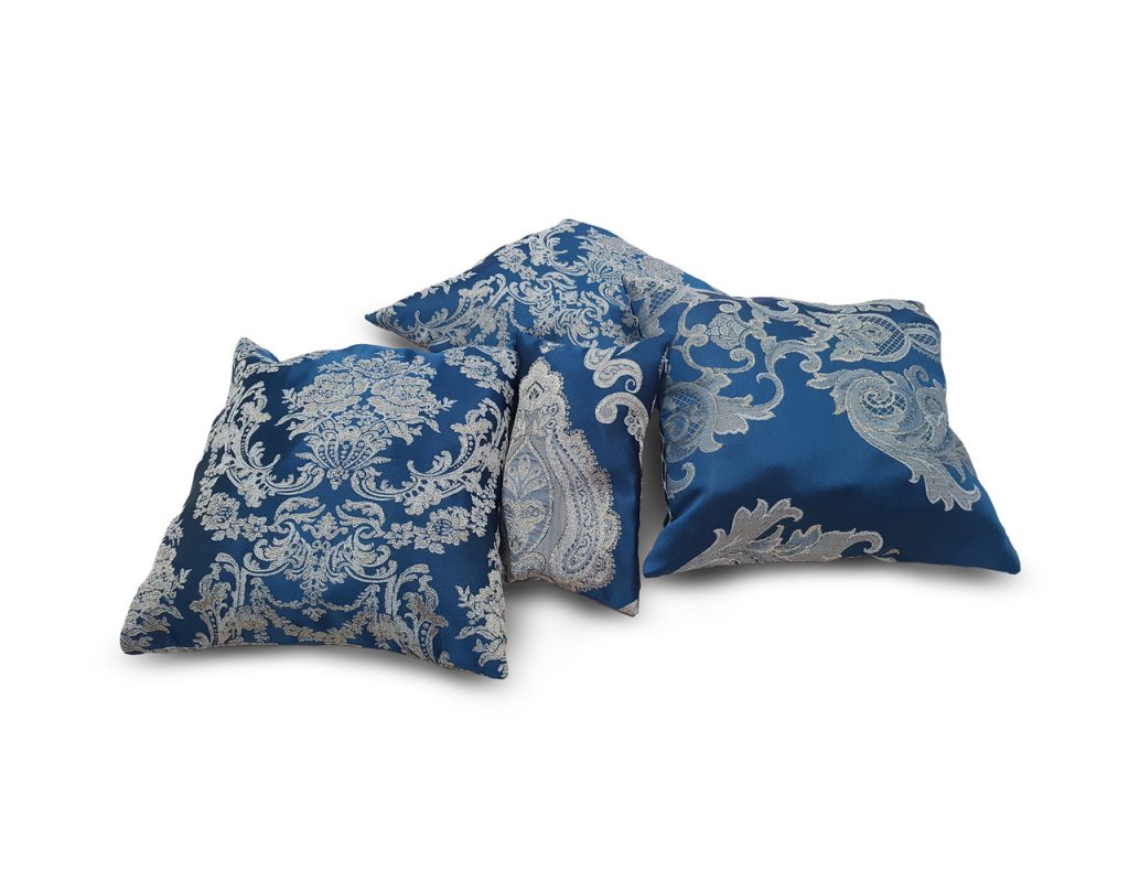 Комплект декоративних подушок Lumelle Damask 38х38см 3шт 28х18см 1шт сині (п_0477)