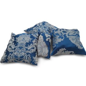 Комплект декоративних подушок Lumelle Damask 38х38см 3шт 28х18см 1шт сині (п_0477)