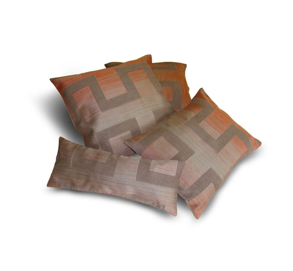 Комплект декоративних подушок Lumelle Abstract 38х38см 2шт 32х38см 1шт 40х15см 1шт теракотовий із сірим (п_0497)