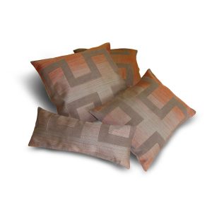 Комплект декоративних подушок Lumelle Abstract 38х38см 2шт 32х38см 1шт 40х15см 1шт теракотовий із сірим (п_0497)