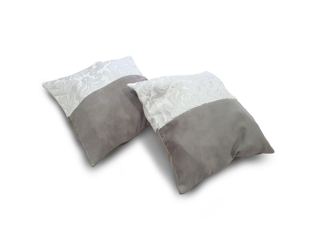 Комплект декоративних подушок Lumelle Damask 35х35см 2шт сірі з молочним (п_0522)