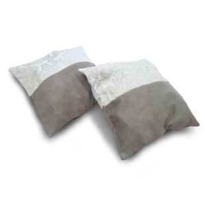Комплект декоративних подушок Lumelle Damask 35х35см 2шт сірі з молочним (п_0522)