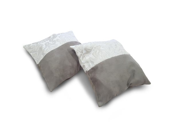 Комплект декоративних подушок Lumelle Damask 35х35см 2шт сірі з молочним (п_0522)