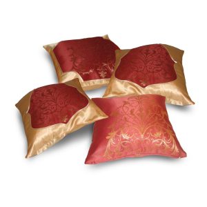 Комплект декоративних подушок Lumelle Damask 35х35 4шт теракотовий із золотим (п_0526)