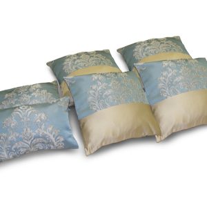 Комплект декоративних подушок Lumelle Damask 35х20см 2шт 33х33см 4шт блакитні з пісочним (п_0531)