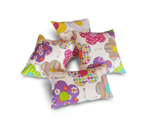 Комплект декоративних подушок Lumelle Flowers Abstract 37х37см 3шт 40х23см 1шт молочні (п_0578)