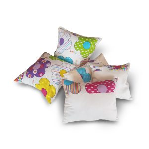 Комплект декоративних подушок Lumelle Flowers Abstract 5шт молочні (п_0579)