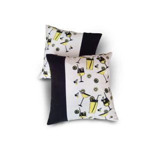 Комплект декоративних подушок Lumelle Print 38х38см 2шт Білі з чорним (п_0584)