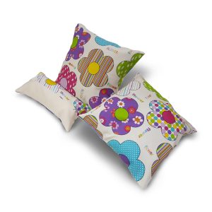 Комплект декоративних подушок Lumelle Flowers Abstract 40х40см 2шт 38х18см 1шт молочні (п_0592)