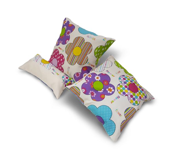 Комплект декоративних подушок Lumelle Flowers Abstract 40х40см 2шт 38х18см 1шт молочні (п_0592)