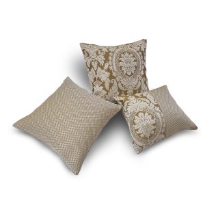 Комплект декоративних подушок Lumelle Classic 40х38см 2шт 31х35см 1шт молочні з золотистим (п_0597)