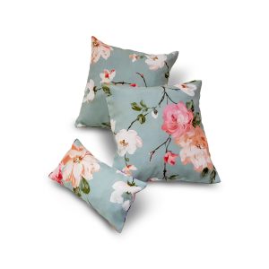 Комплект декоративних подушок Lumelle Flowers 40х40см 2шт  32х17см 1шт м’ятні та бірюзові (п_0602)