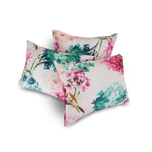 Комплект декоративних подушок Lumelle Flowers Aquarelle 45х35см 3шт молочні з рожевим і бірюзовим (п_0629)