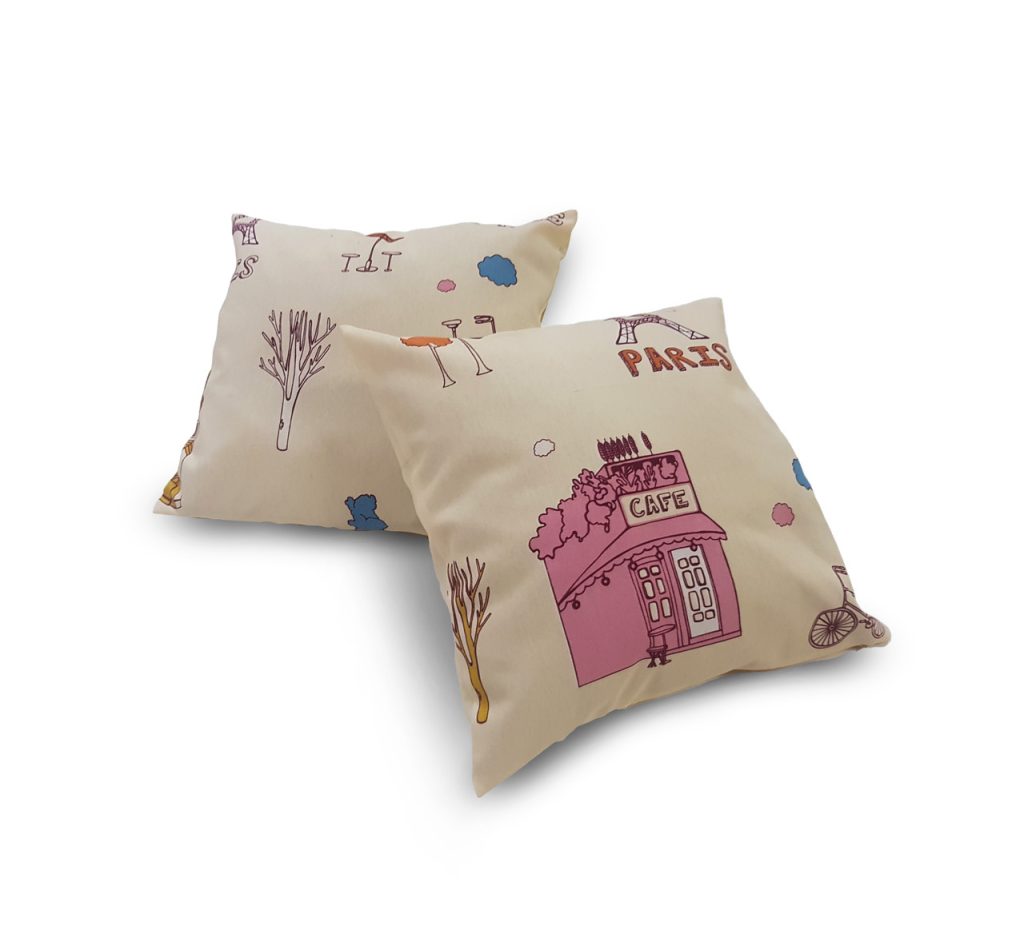 Комплект декоративних подушок Lumelle Paris Kids 38х38см 2шт бежеві з рожевим (п_0634)