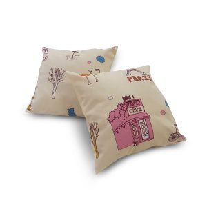 Комплект декоративних подушок Lumelle Paris Kids 38х38см 2шт бежеві з рожевим (п_0634)
