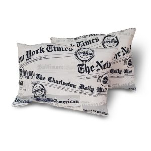 Комплект декоративних подушок Lumelle New York Times 55х37см 2шт сірі (п_0659)