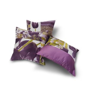 Комплект декоративних подушок Lumelle Flowers Abstract 37х37см 2шт 37х30см 1шт фіолетивий  (п_0665)