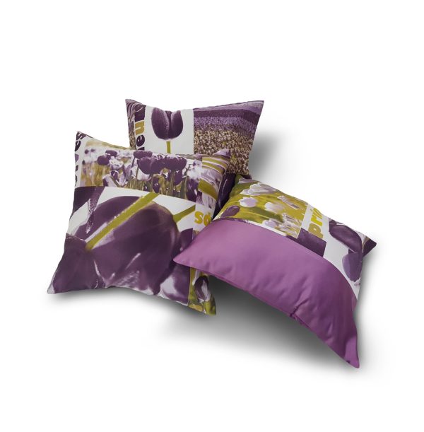 Комплект декоративних подушок Lumelle Flowers Abstract 37х37см 2шт 37х30см 1шт фіолетивий  (п_0665)