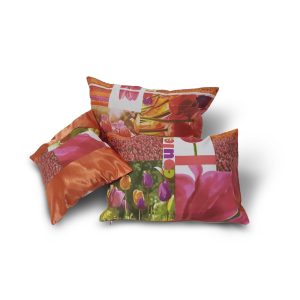 Комплект декоративних подушок Lumelle Flowers Abstract 40х40см 1шт 40х30см 1шт 30х22см 1шт помаранчеві (п_0666)