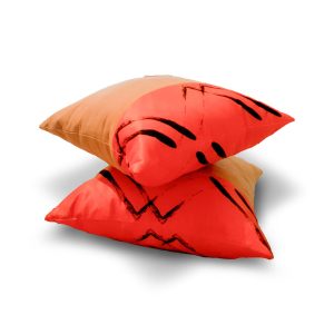 Комплект декоративних подушок Lumelle Abstract 40х40см 2шт Сірі з помаранчевим (п_0672)