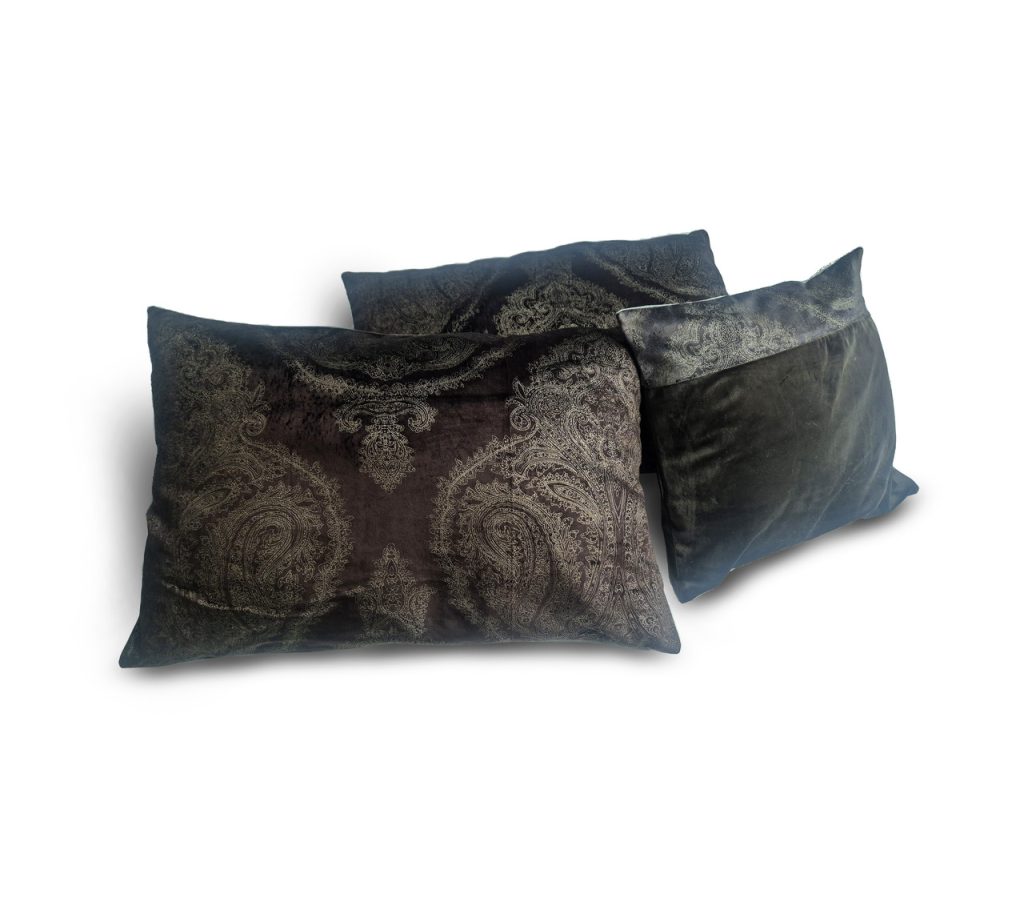 Комплект декоративних подушок Lumelle Damask 58х38см 2шт 40х34см 1шт шоколадний з бежевим (п_0702)