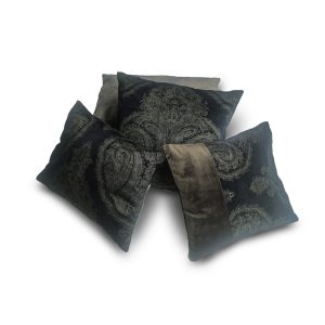 Комплект декоративних подушок Lumelle Damask 4шт чорний з бежевим (_0703)