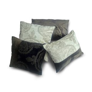 Комплект декоративних подушок Lumelle Damask 4шт чорний з бежевим (_0703)