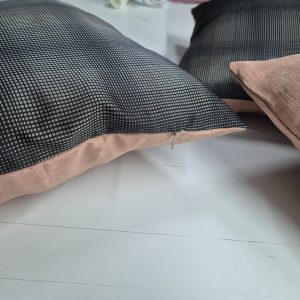 Комплект декоративних подушок Lumelle Дрібна Клітинка 3шт чорний з кавовим (п_0704)