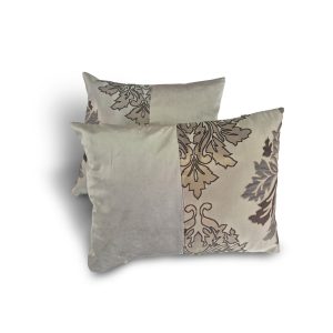 Комплект декоративних подушок Lumelle Damask двосторонні 2шт сірий із золотистим (п_0714)