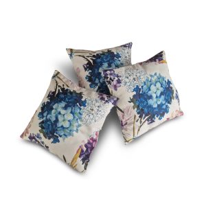 Комплект декоративних подушок Lumelle Flowers 3шт 37х37см синій з молочним (п_0720)