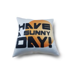 Декоративна подушка в подарунок Lumelle Have a sunny day 1шт 35х35см молочний з помаранчевим і чорним (па_08)