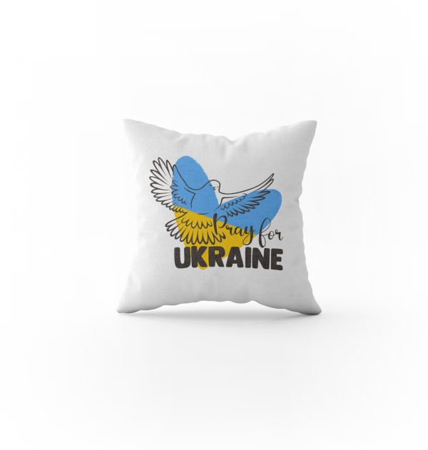 Декоративна подушка в подарунок Lumelle Pray for Ukraine 1шт 40х40см молочний (па_24)