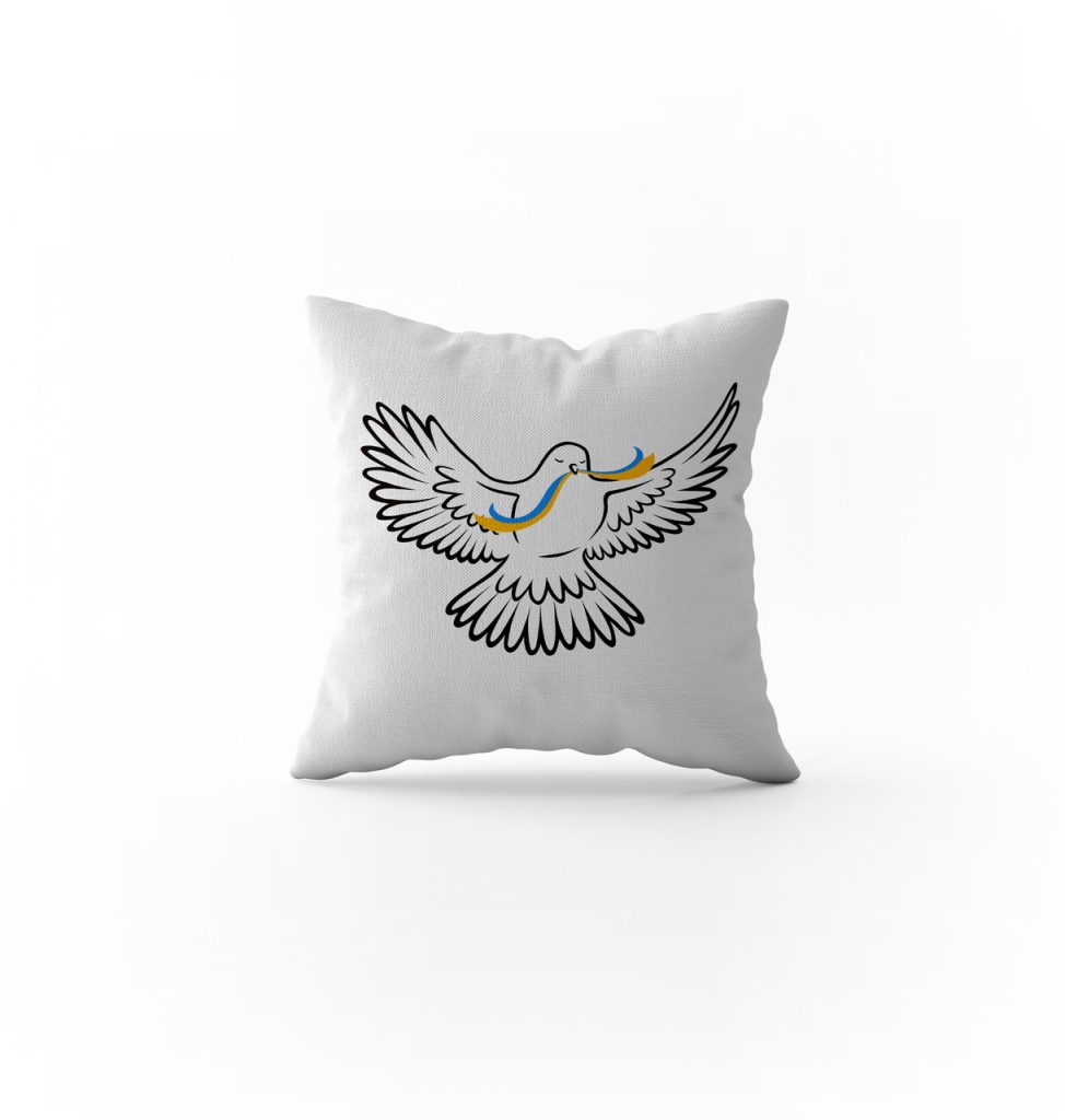 Декоративна подушка з принтом Lumelle Ukrainian Dove of peace 1шт 40х40см молочний (па_27)