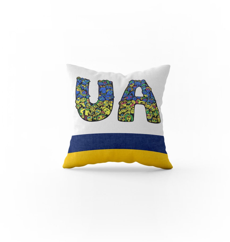 Декоративна подушка з принтом Lumelle UA 1шт 40х40см молочний (па_28)
